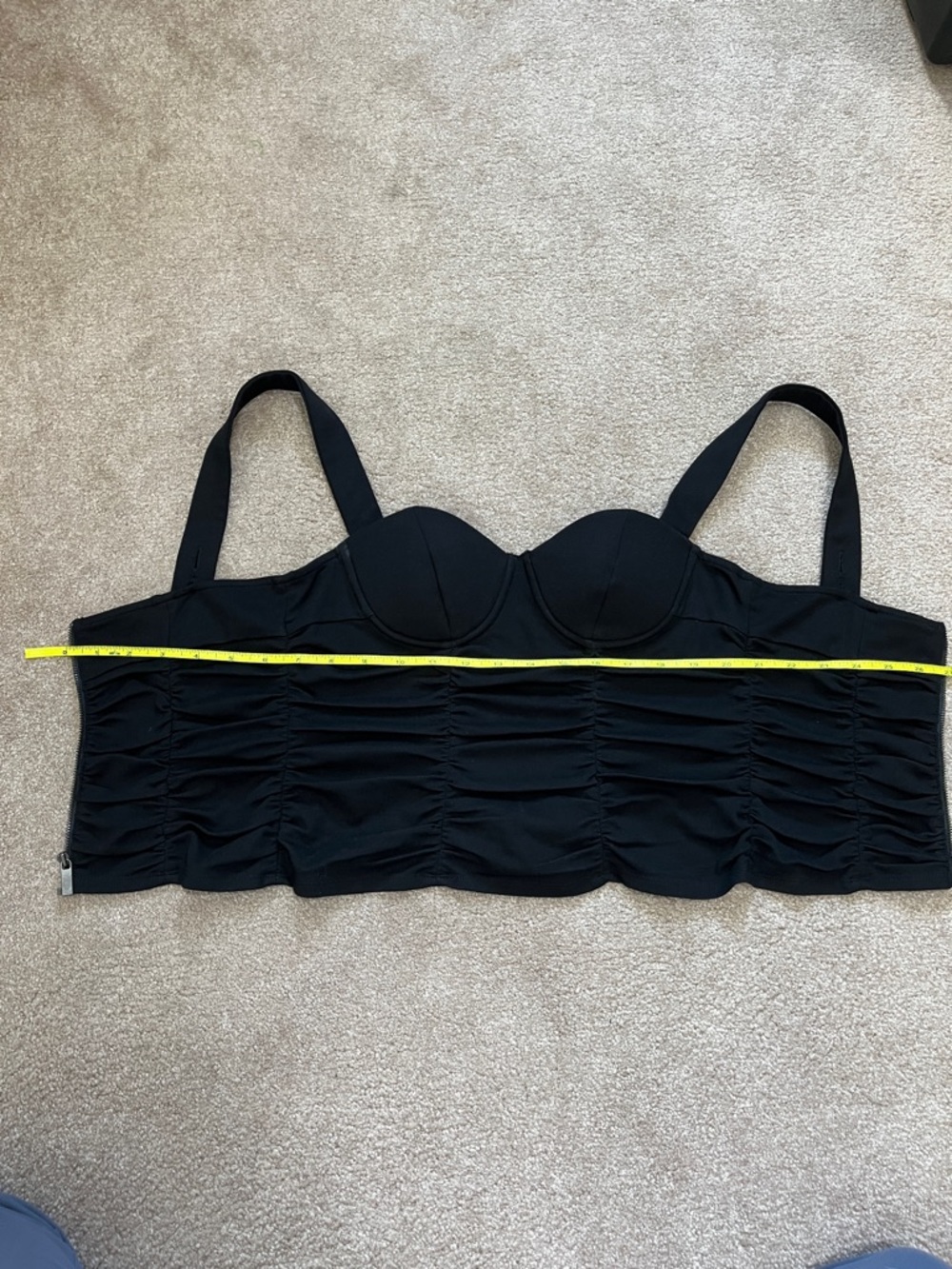 Reformation  Women’s Linnea Rouched Corset Boustier top in black Zip Back XS - Picture 5 of 12